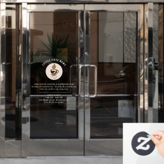 Custom Coffee Shop Window Cling – Personalized  Fensteraufkleber