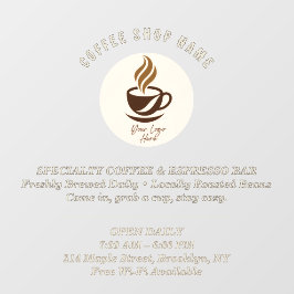 Custom Coffee Shop Window Cling – Personalized  Fensteraufkleber