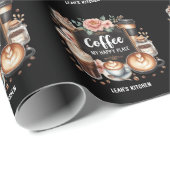 ☕ Custom Coffeecore Kitchen Café Kaffee Happy Plac Geschenkpapier (Rolleneckpunkt)