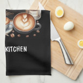 ☕ Custom Coffeecore Kitchen Café Kaffee Happy Plac Geschirrtuch (Viertel Falte)