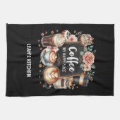 ☕ Custom Coffeecore Kitchen Café Kaffee Happy Plac Geschirrtuch (Horizontal)