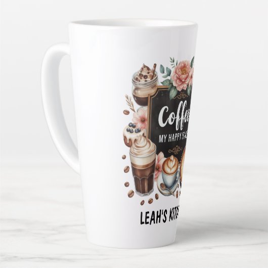 ☕ Custom Coffeecore Kitchen Café Kaffee Happy Plac Milchtasse (Linke Ecke)