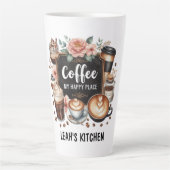 ☕ Custom Coffeecore Kitchen Café Kaffee Happy Plac Milchtasse (Vorderseite)