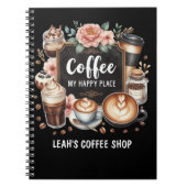 ☕ Custom Coffeecore Kitchen Café Kaffee Happy Plac Notizblock (Vorderseite)