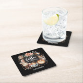 ☕ Custom Coffeecore Kitchen Café Kaffee Happy Plac Rechteckiger Pappuntersetzer (Vor Ort)