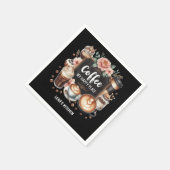 ☕ Custom Coffeecore Kitchen Café Kaffee Happy Plac Serviette (Ecke)