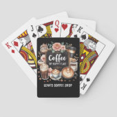 ☕ Custom Coffeecore Kitchen Café Kaffee Happy Plac Spielkarten (Rückseite)