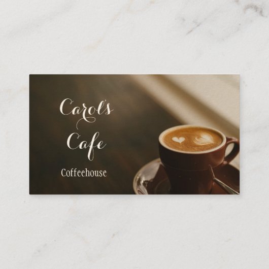 Custom Coffeehouse Café Coffee Shop Business Card Visitenkarte (Rückseite)