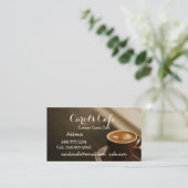 Custom Coffeehouse Café Coffee Shop Business Card Visitenkarte (Stehend Vorderseite)