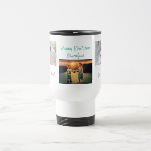 Custom Collage 3 Foto Personalisiert Oma Reisebecher (Mittel)