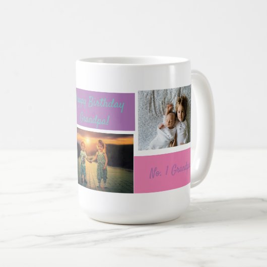 Custom Collage 3 Foto Personalisiert Opa Tasse (VorderseiteRechts)