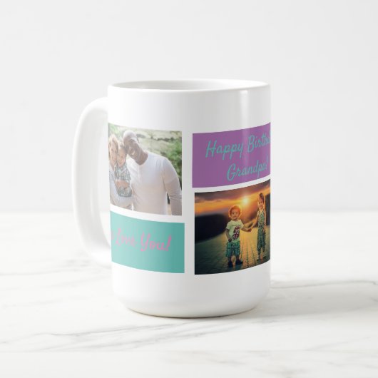 Custom Collage 3 Foto Personalisiert Opa Tasse (Vorderseite Links)