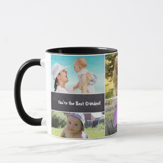 Custom Collage 6 Foto, Personalisiert, zweifarbig Tasse (Links)