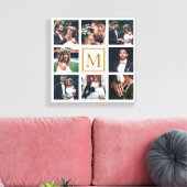 Custom Collage 8 Wedding Foto Gold Monogram Leinwanddruck (Insitu (Wohnzimmer))