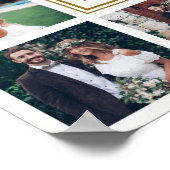 Custom Collage 8 Wedding Foto Gold Monogram Poster (Ecke)