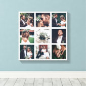 Custom Collage 9 Wedding Foto Square Leinwanddruck (Insitu (Holzboden))