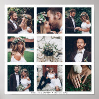 Custom Collage 9 Wedding Foto Square