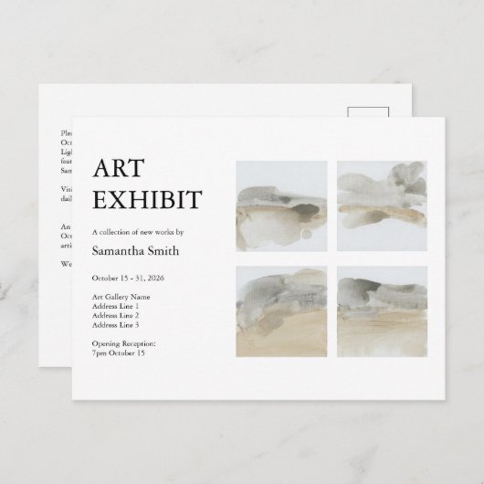 Custom Collage Art Exhibition Postcard Postkarte (Vorne/Hinten)