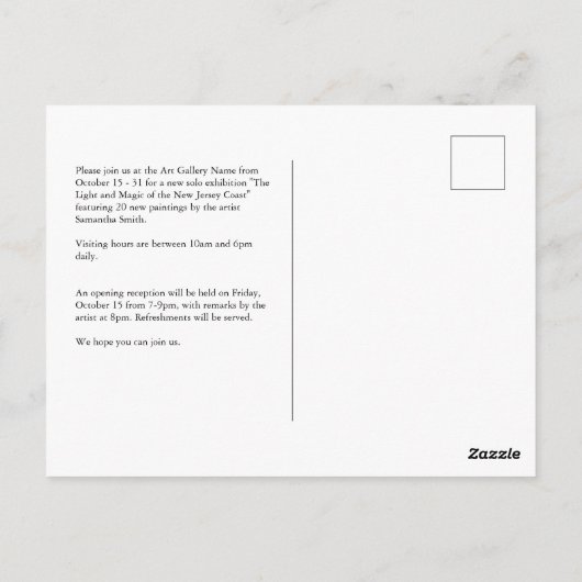 Custom Collage Art Exhibition Postcard Postkarte (Rückseite)