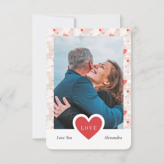 Custom Collage Couple Foto & Valentinstag Dankeskarte (Vorderseite)