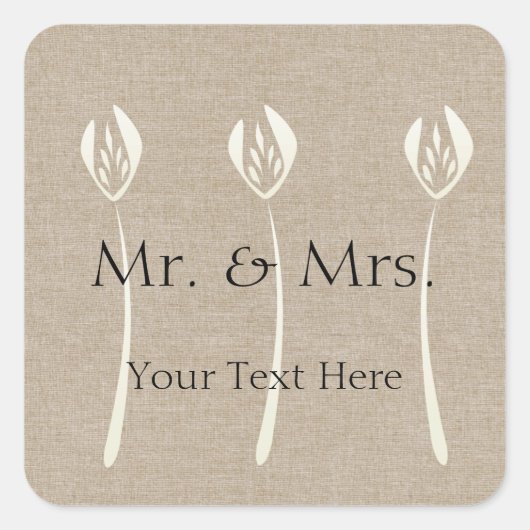 Custom Collage Cream Art Deco Wedding Quadratischer Aufkleber (Vorderseite)