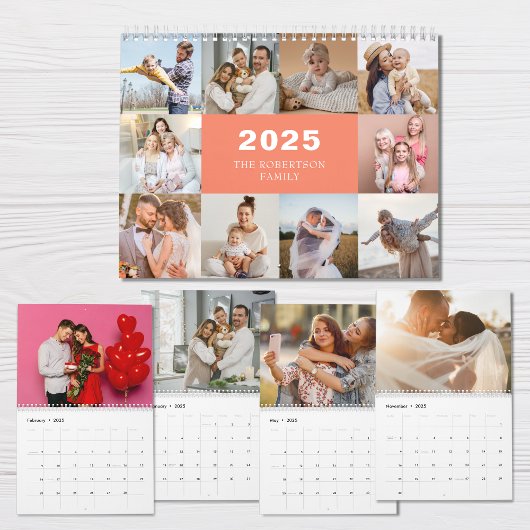 Custom Collage Modernes Family Foto 2025 Kalender