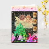 CUSTOM COLLAGE ORIGINAL DESIGN CHRISTMAS CARD KARTE (Gelbe Blume)