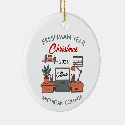 Custom College Freshman, New College Student Keramik Ornament (Rechts)