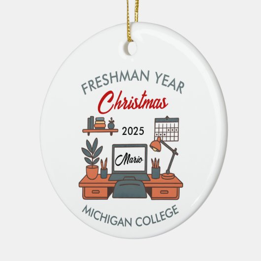 Custom College Freshman, New College Student Keramik Ornament (Links)