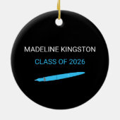 Custom College School Graduation 2026 Keramik Ornament (Hinten)