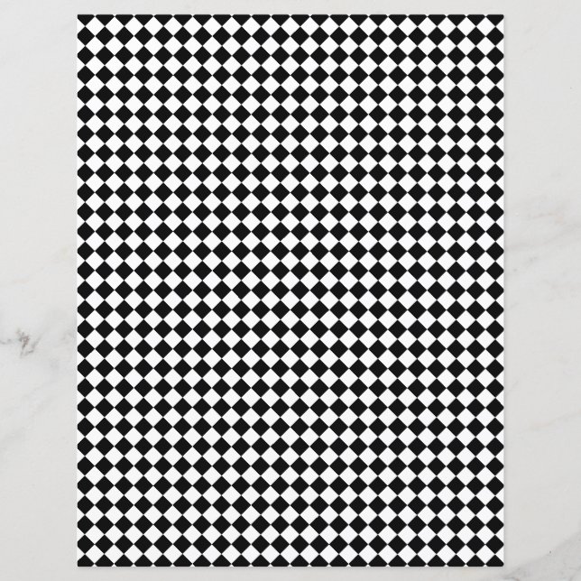 Custom Color Black Checkerboard Scrapbook Paper (Vorderseite)
