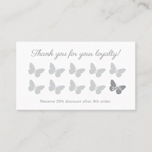 Custom Color Butterfly Monogram Social Media Icons Treuekarte (Vorderseite)