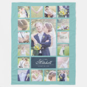 Custom Color Elegantes Script Mr & Mrs. Foto Colla Fleecedecke (Vorderseite)