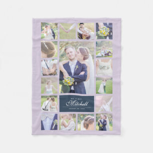 Custom Color Elegantes Script Mr & Mrs. Foto Colla Fleecedecke
