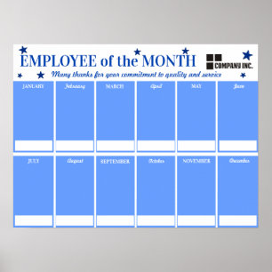 Custom color Employee of the Month photo poster