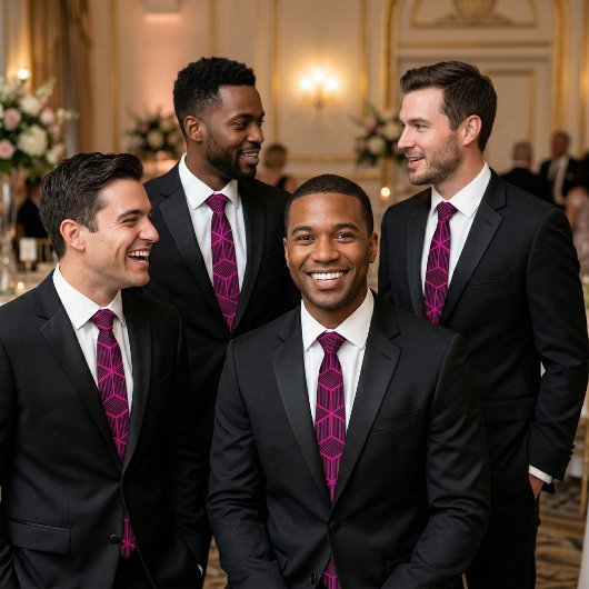 Custom Color Geometric 3D Cube Pattern Krawatte