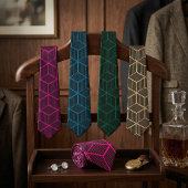 Custom Color Geometric 3D Cube Pattern Krawatte