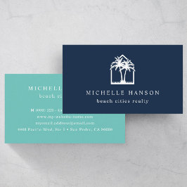 Custom Color House Palm Trees Realtor Visitenkarte