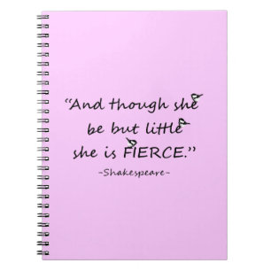 Custom Color Little but Fierce Shakespeare Zitat Notizblock