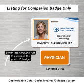 Custom Color Medical Role Recognition Companion Ausweis