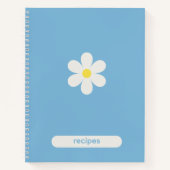 Custom Color Minimalist Daisy Recipe Journal Notizblock (Vorderseite)