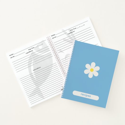 Custom Color Minimalist Daisy Recipe Journal Notizblock (Innenseite)