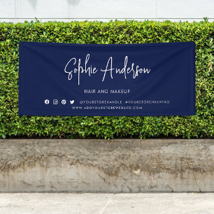 Custom Color Modern Script Social Media Marketing Banner