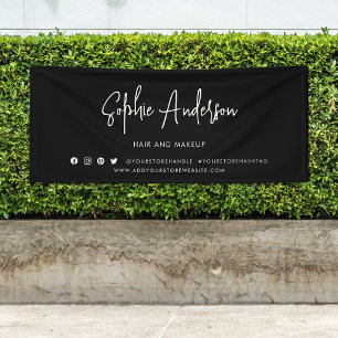 Custom Color Modern Script Social Media Marketing Banner