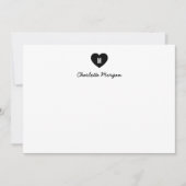 Custom Color Monogram Heart Modern Script Mitteilungskarte (Vorderseite)