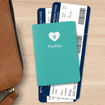 Custom Color Monogram Heart Modern Script