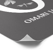 Custom Color Monogram Letter O Dragonfly Poster (Ecke)