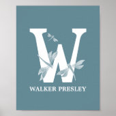 Custom Color Monogram Letter W Dragonfly Poster (Vorne)