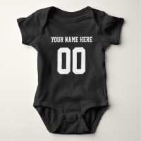 Custom Color/Name Baby Sports Black Jersey