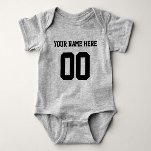 Custom Color/Name Baby Sports Jersey Bodysuit Baby Strampler